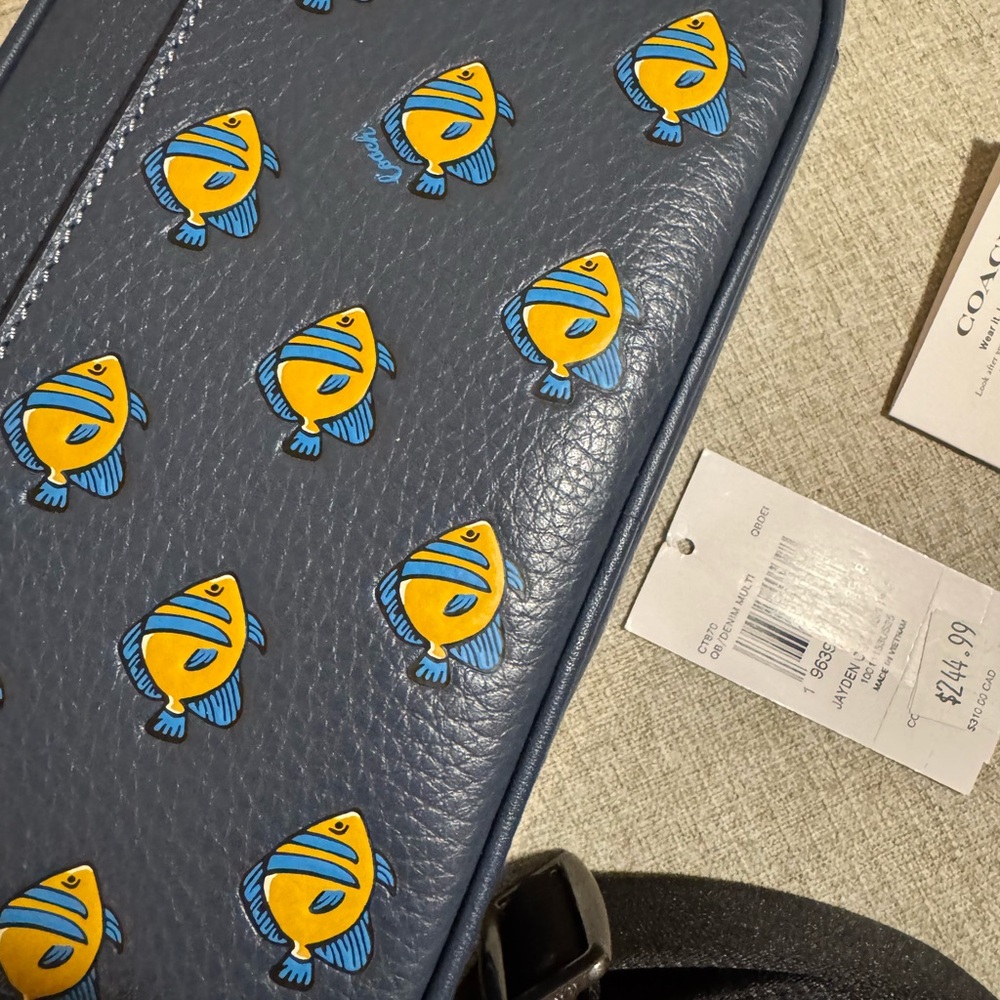 Coach Blue Fish Print Jayden Bag - Picture 2 of 4